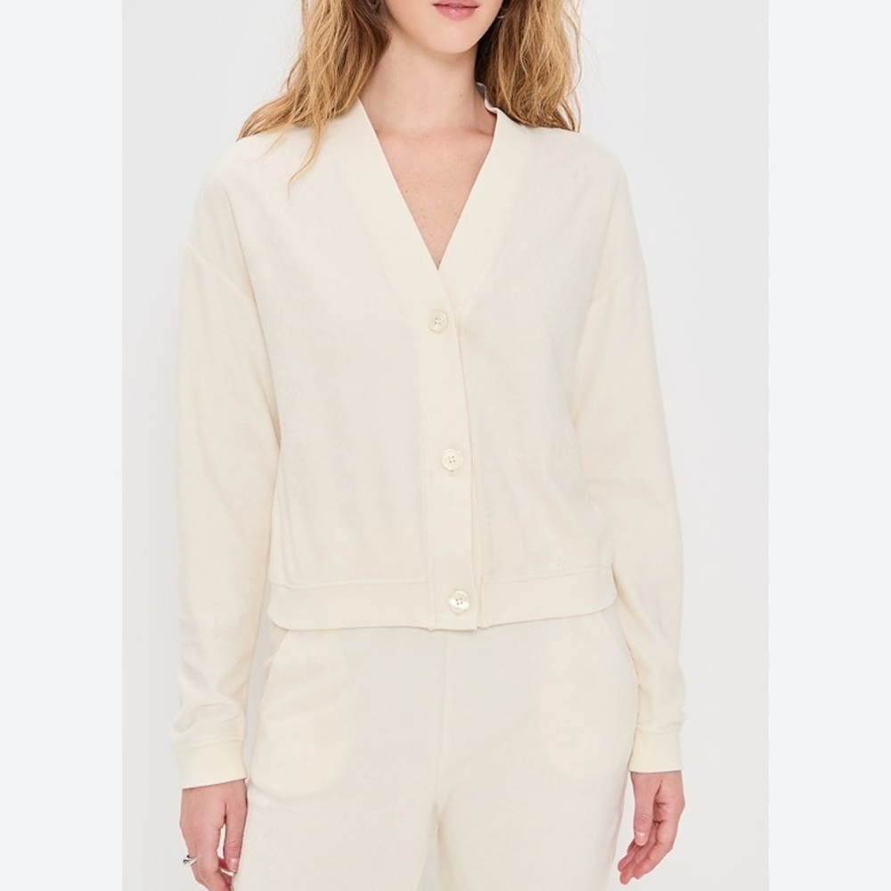 KULE The Terry Bay Cardigan sweater cropped small